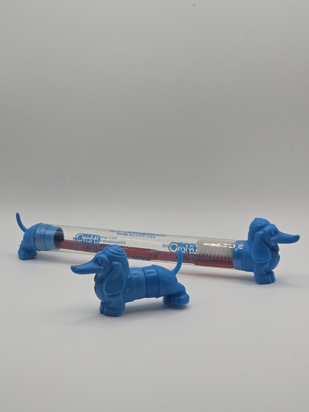 Vintage Blue Dachshund / Doxen Dog Toothbrush Holder Cap - Novelty Pet